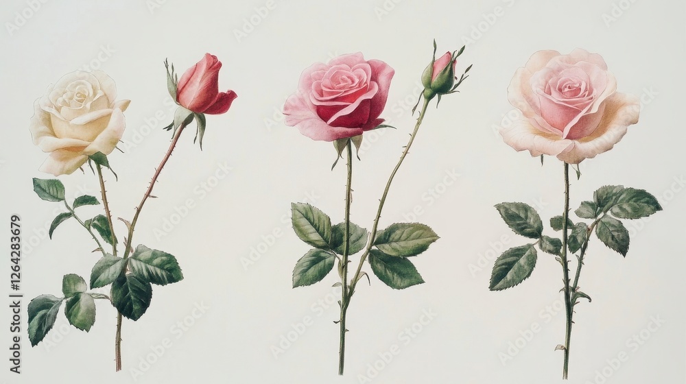 Fototapeta premium Delicate Roses Collection