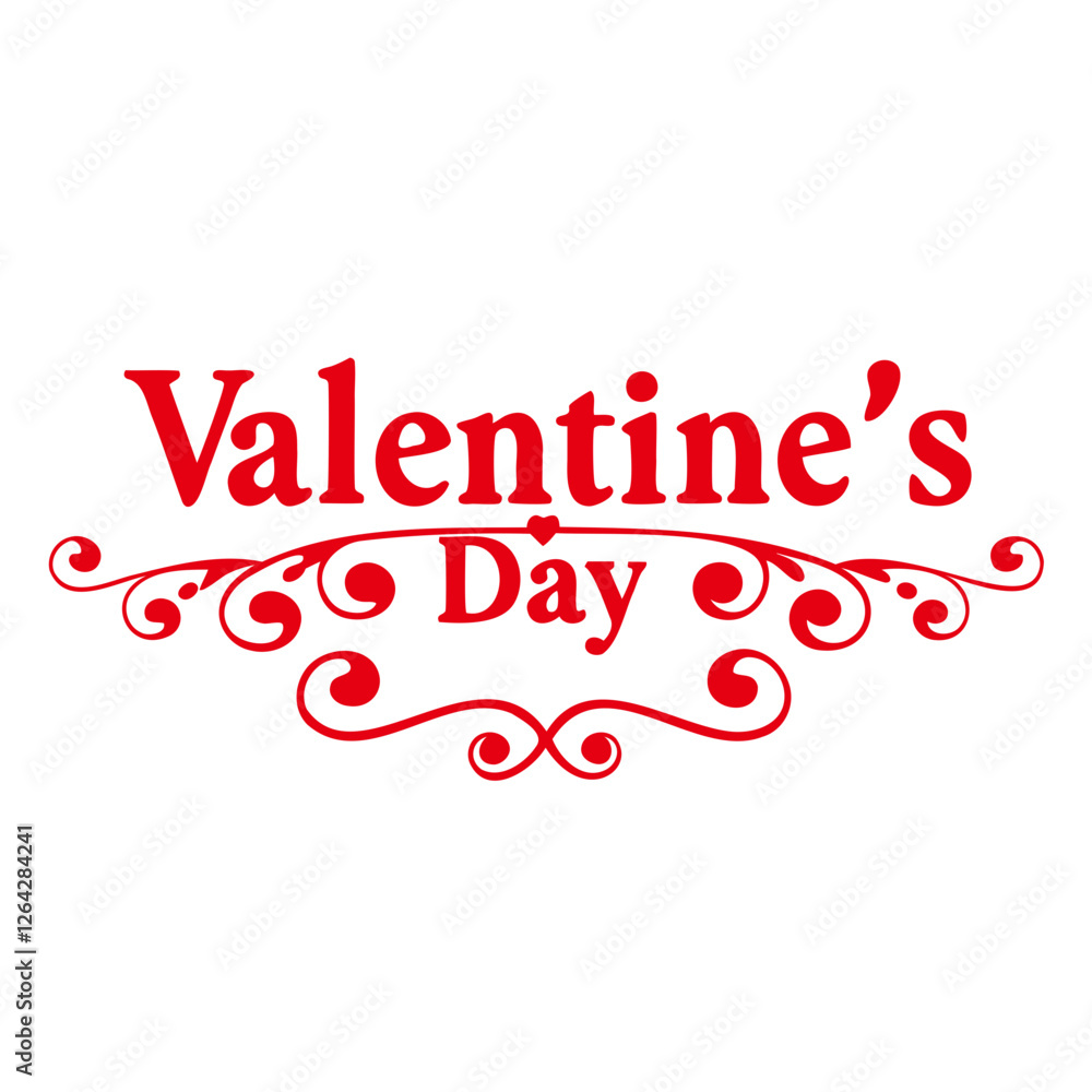 Elegant Red Text Typography for Valentine's Day – Vector Illustration on Transparent Background Elegant Red Text Typography for Valentine's Day – Vector Illustration on Transparent Background