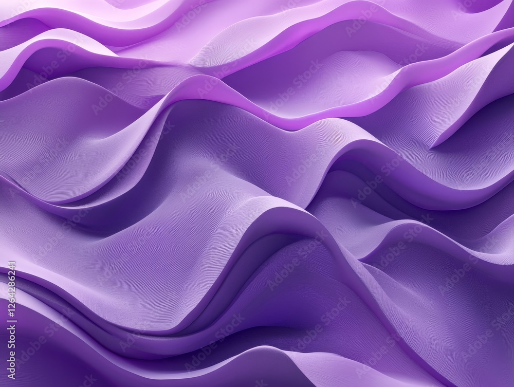 Fototapeta premium Abstract purple shapes, layered design, 3d render, Generative AI