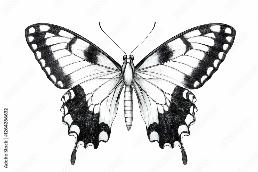 Fototapeta premium Butterfly with Open Wings for use in Science, Biology, Arts, and Design Projects generative AI