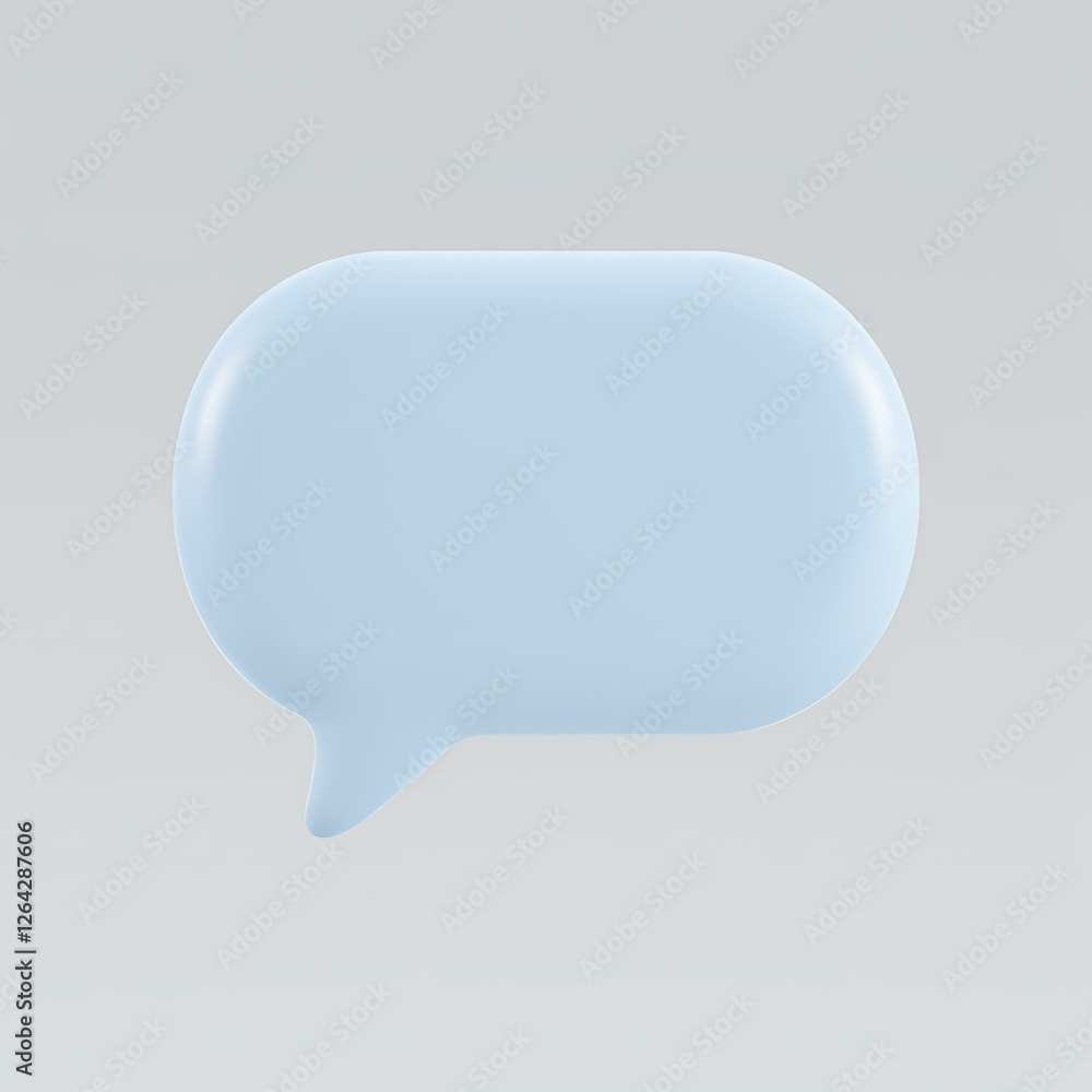 A large blue speech bubble floating in mid-air. A large blue speech bubble floating in mid-air.