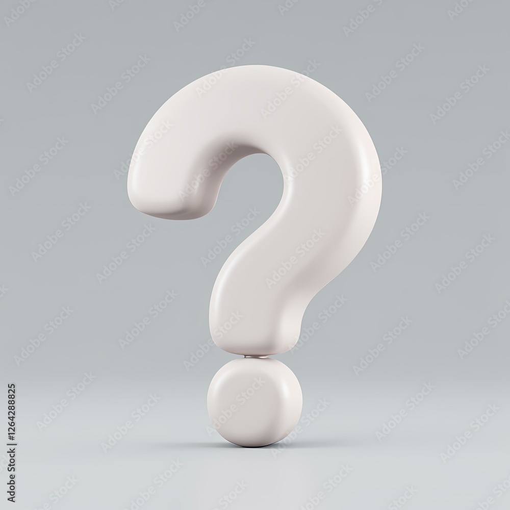 A large question mark with two smaller balls on its base. A large question mark with two smaller balls on its base.