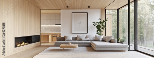 Modern Minimalist Living Room Design with Stunning Natural Light photo