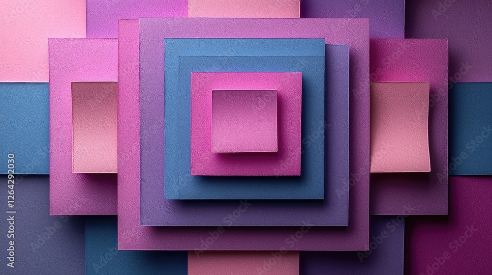 Colorful layered paper squares arranged in a geometric pattern showcasing vibrant hues and depth Colorful layered paper squares arranged in a geometric pattern showcasing vibrant hues and depth