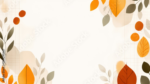 Autumn leaves and soft colors create warm, minimalist background design