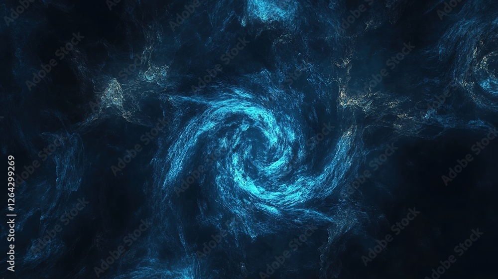 Ethereal Blue-Glowing Abstract Banner Design. Dark Background with Swirling Light and Noise Texture for Poster Header. Ethereal Blue-Glowing Abstract Banner Design. Dark Background with Swirling Light and Noise Texture for Poster Header.