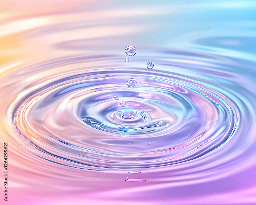 Ripples in iridescent water with bubbles. Great as a backdrop for projects generative AI Ripples in iridescent water with bubbles. Great as a backdrop for projects generative AI