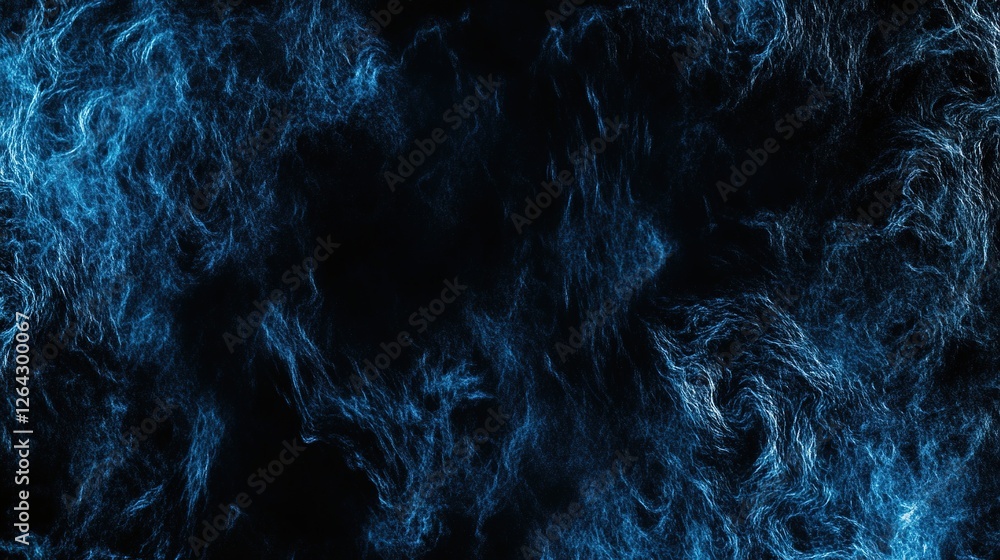 Obraz premium Ethereal Blue-Glowing Abstract Banner Design. Dark Background with Swirling Light and Noise Texture for Poster Header.