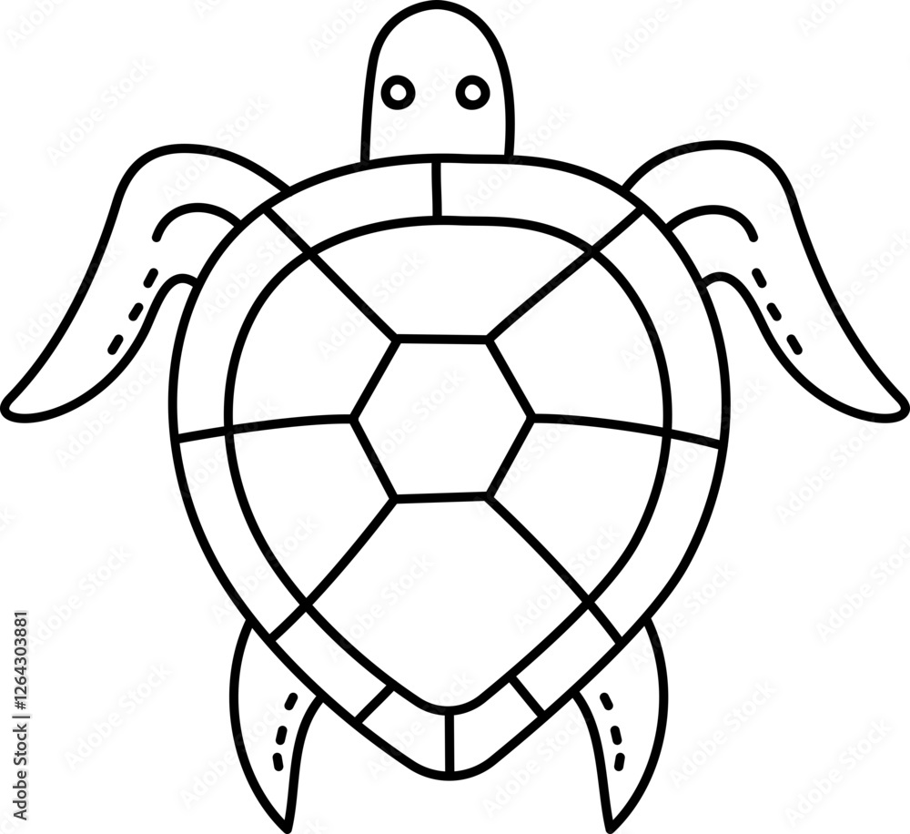 Obraz premium Turtle Outline Illustration