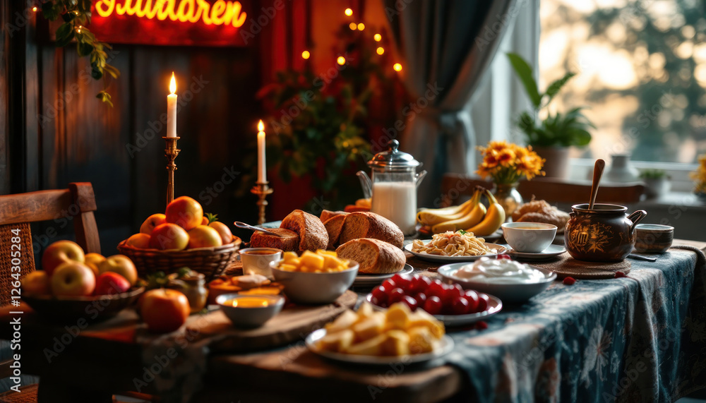 Cozy Autumnal Table Setting: A Bountiful Harvest Feast Cozy Autumnal Table Setting: A Bountiful Harvest Feast