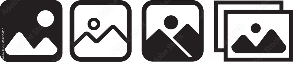 gallery icon vector, silhouette of an image, photo album icon gallery icon vector, silhouette of an image, photo album icon