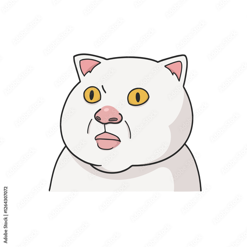 Funny Face Cat Meme Sticker PNG T-shirt Cute Illustration Funny Face Cat Meme Sticker PNG T-shirt Cute Illustration