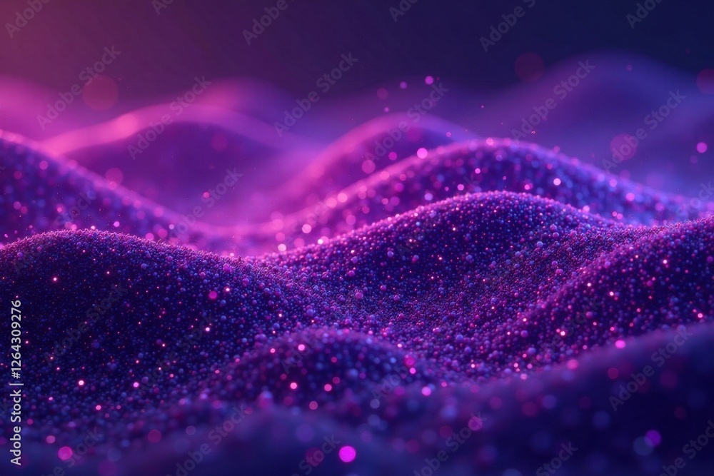 Swirling purple particles on a metallic mesh background , technology, circuit Swirling purple particles on a metallic mesh background , technology, circuit