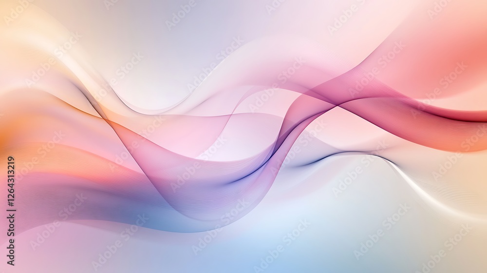 Fototapeta premium Abstract Pastel Wave Design Soft Colors Flowing