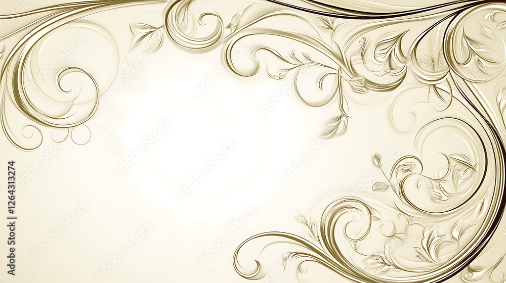 Elegant Beige Floral Swirls Design Background Elegant Beige Floral Swirls Design Background