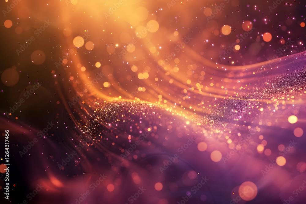 Abstract wave of colorful light particles flowing gracefully in a dreamy atmosphere Abstract wave of colorful light particles flowing gracefully in a dreamy atmosphere