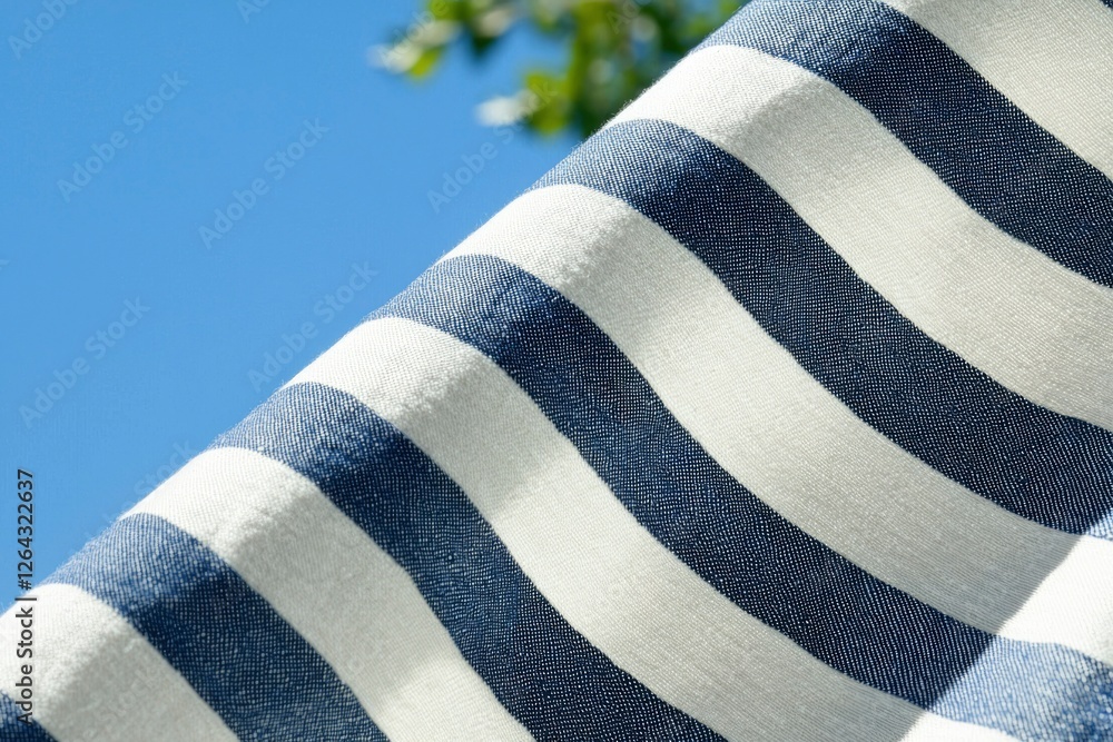 Obraz premium Striped fabric texture with blue sky for backgrounds in fashion, textile design