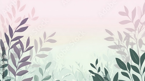 Wallpaper Mural Pastel Foliage Abstract Botanical Art Design Torontodigital.ca