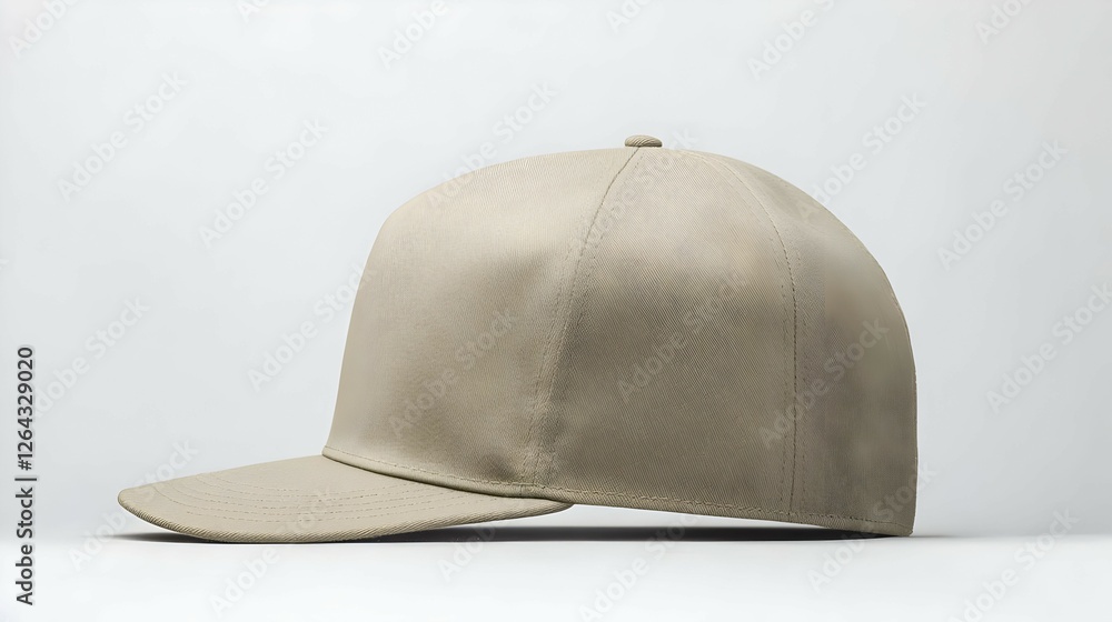 Beige Textured Baseball Cap with Subtle Pattern Beige Textured Baseball Cap with Subtle Pattern