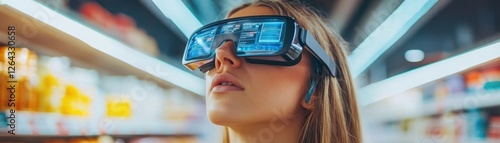 Shopper Using Smart Glasses...