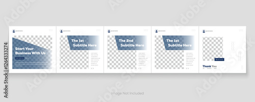 Editable carousel post layout set, tips and tricks post template,  social media marketing microblog template design.