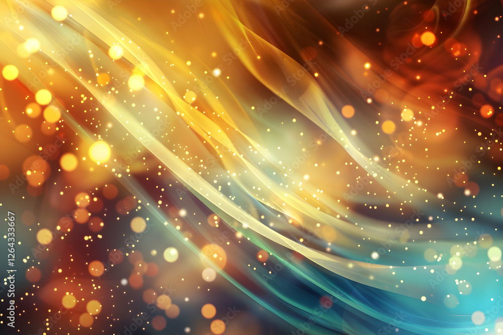 Fototapeta premium Abstract colorful background with flowing light trails and bokeh effects, evoking a sense of motion
