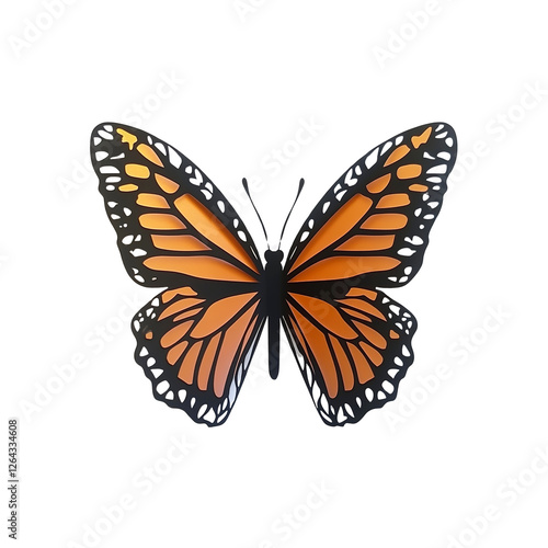 Majestic Monarch Butterfly A Detailed Digital Render