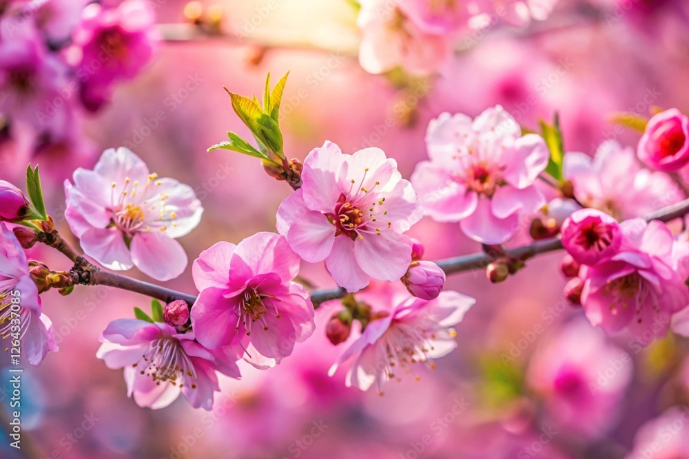Beautiful spring natural background with bright pink cherry blossom flowers close up macro. Beautiful spring natural background with bright pink cherry blossom flowers close up macro.