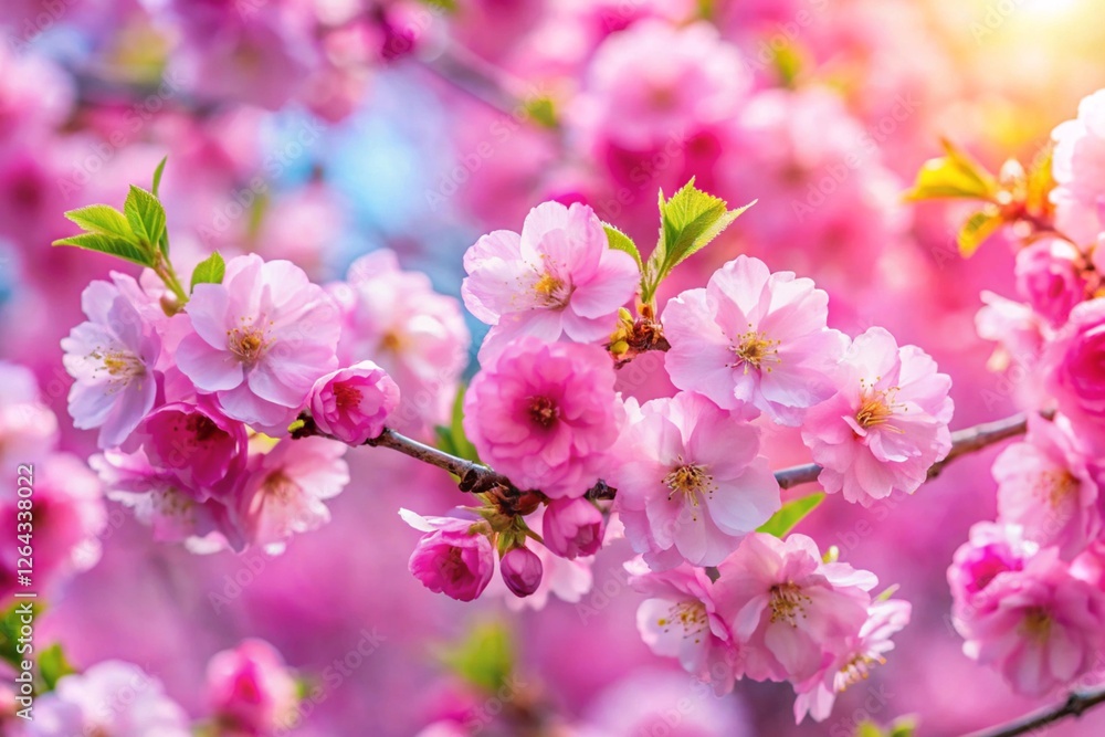 Beautiful spring natural background with bright pink cherry blossom flowers close up macro. Beautiful spring natural background with bright pink cherry blossom flowers close up macro.