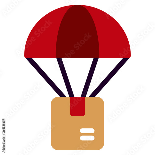 Colorful Parachute Icon for Delivery Concepts