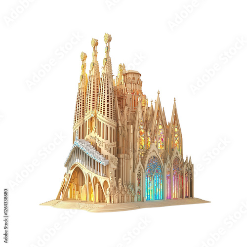 Sagrada Familia Architectural Model - Detailed 3D Render of Gaud�'s Masterpiece