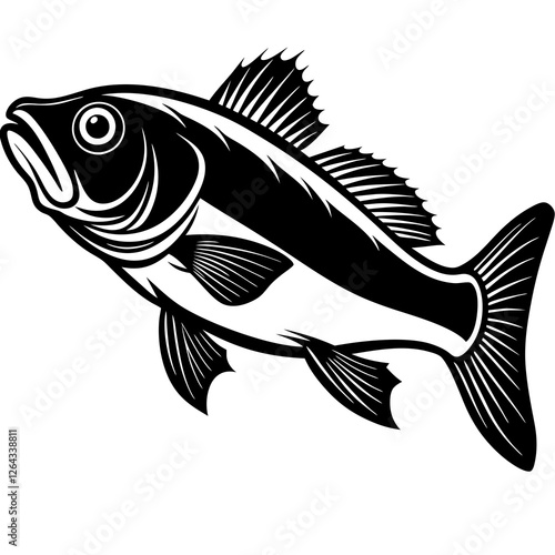 Seabass on white background