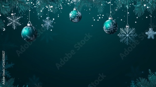 Teal Christmas Ornaments: Festive Winter Elegance