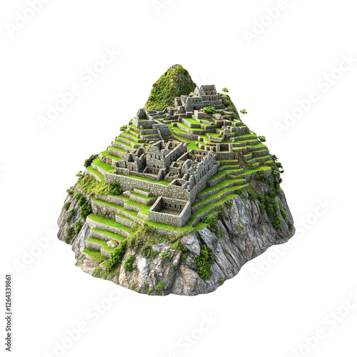 Machu Picchu Isolated 3D Model of the Incan Citadel