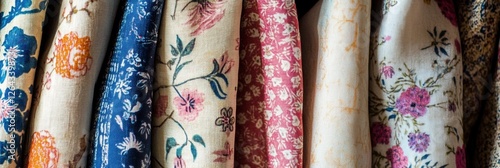 Patterns and textures of vibrant fabrics suitable for various creative projects and design applications. Generative AI