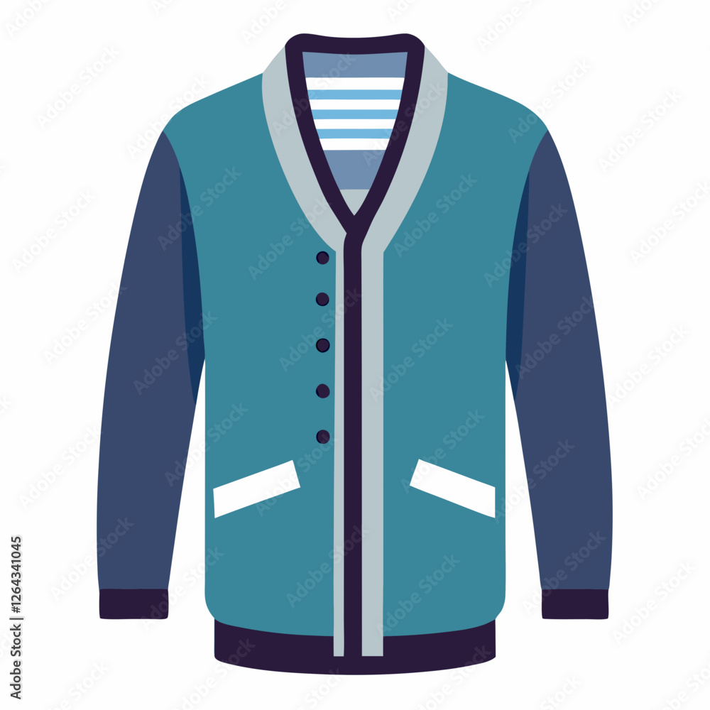 Cardigan Outline on White Background Cardigan Outline on White Background