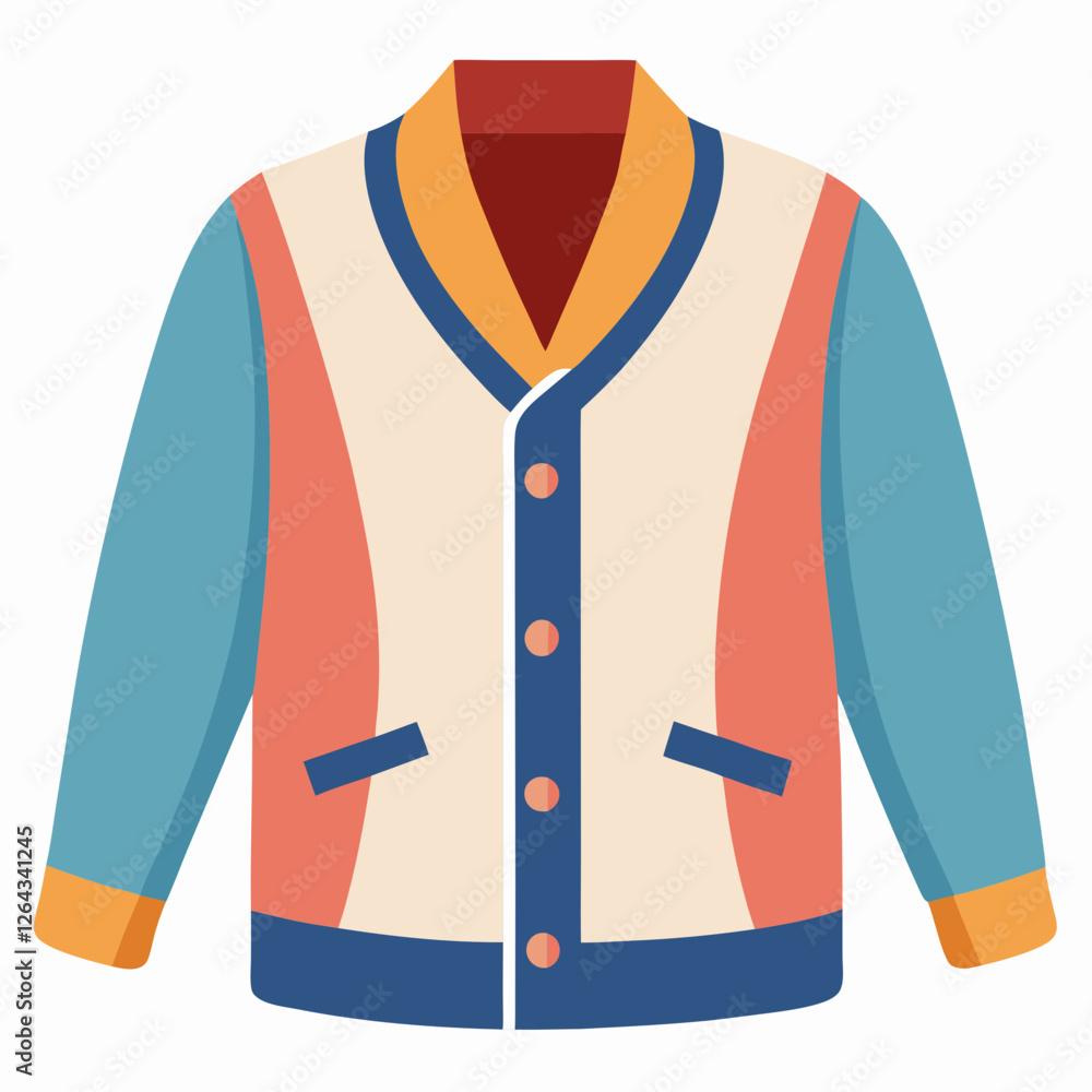 Cardigan Outline on White Background Cardigan Outline on White Background