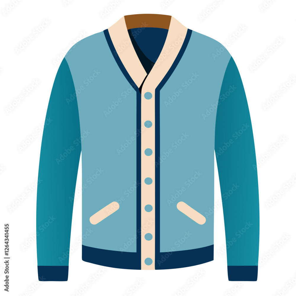 Cardigan Outline on White Background Cardigan Outline on White Background