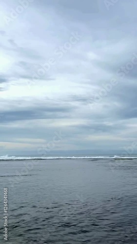 Beautiful Soft blue ocean wave on fine sandy beach