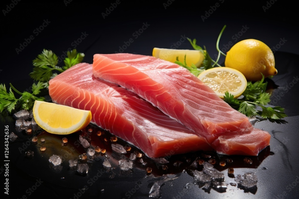Fresh tuna fillet seafood salmon lemon. Fresh tuna fillet seafood salmon lemon.