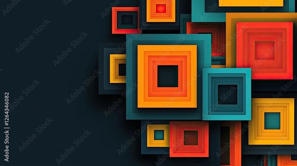 Colorful geometric shapes layered in a modern design, creating a vibrant abstract background Colorful geometric shapes layered in a modern design, creating a vibrant abstract background