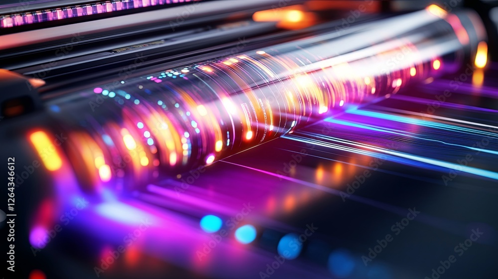 printer technology dynamic conceptual color visual innovation gradient High-Tech Printer with Vibrant Light Effects printer technology dynamic conceptual color visual innovation gradient High-Tech Printer with Vibrant Light Effects
