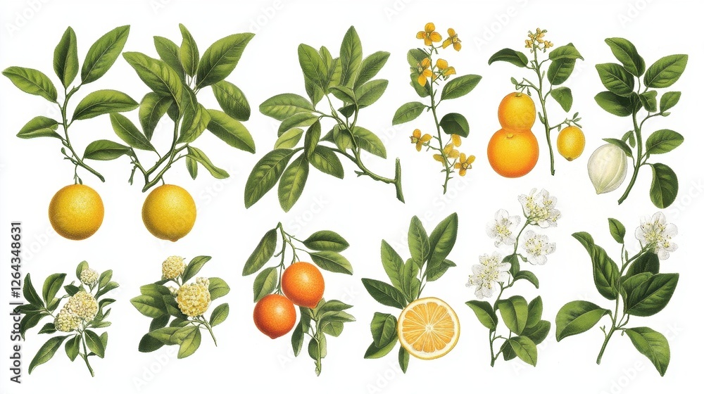 Citrus Fruit Botanical Art Citrus Fruit Botanical Art