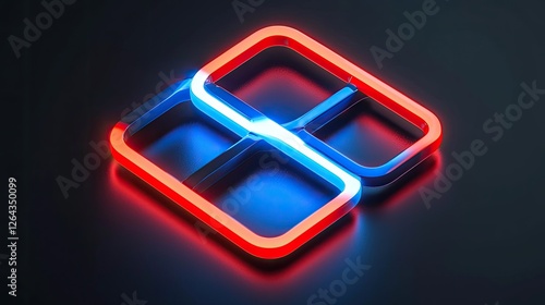 Abstract glowing neon shapes intersecting on a dark background, creating a modern digital aesthetic