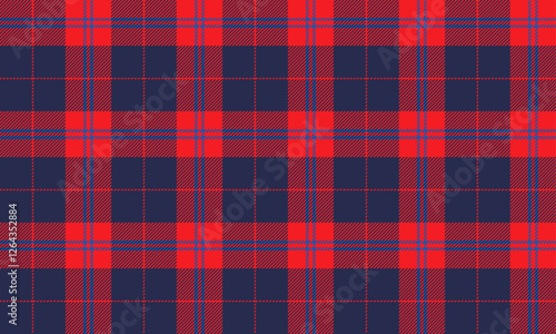 Seamless plaid pattern, navy blue, red, blue, suitable for designing clothes such as skirts, pants or casual dresses, making your look good and trendy.