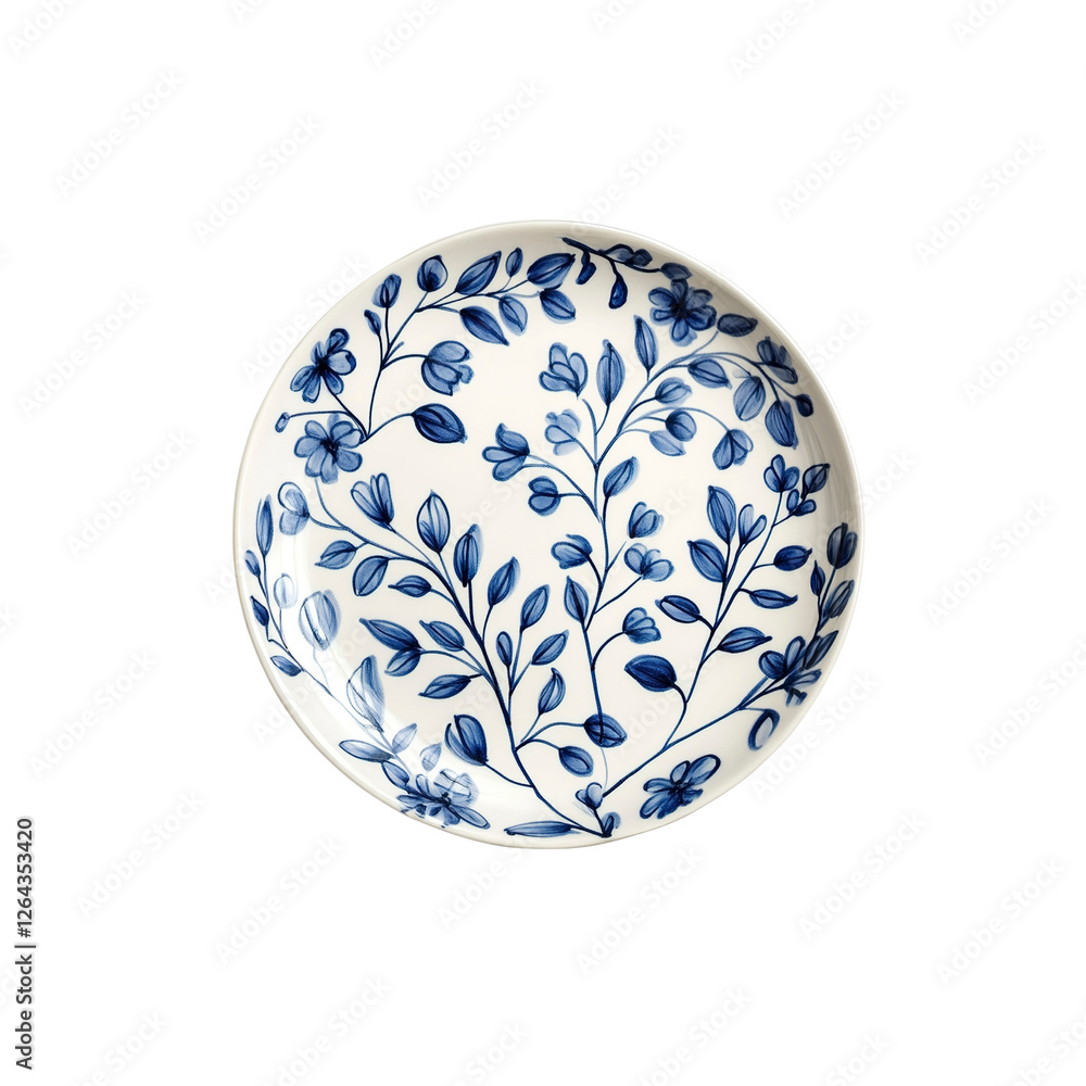 Elegant Blue and White Floral Dinner Plate Elegant Blue and White Floral Dinner Plate