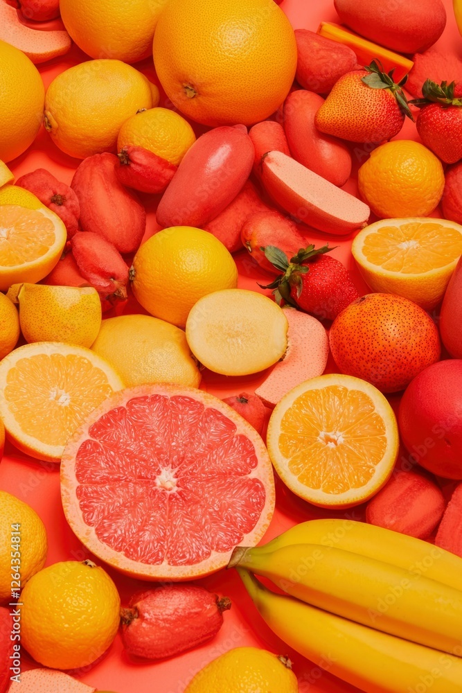 Colorful fruits still life, overhead studio shot, vibrant colors. Food photography Colorful fruits still life, overhead studio shot, vibrant colors. Food photography