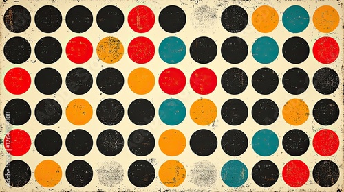 Colorful pattern of circles in various shades on a textured background, suitable for design use