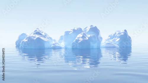 Wallpaper Mural Ice blocks set isolated on white background. Vector cartoon illustration of blue iceberg pieces, north pole glacier, cold ocean floes, crystals of frozen water, winter game landscape design elements Torontodigital.ca