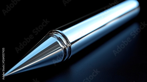 Wallpaper Mural Close-up of a sleek, metallic pen resting on a dark surface, reflecting light beautifully Torontodigital.ca